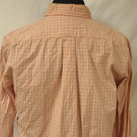 Steve & Barry’s Mens Large Orange Stripe Long Sleeve Button Up Shirt 16-16.5 - Picture 3 of 11